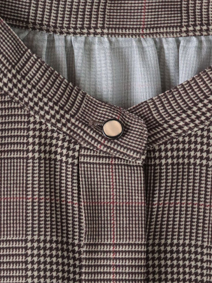 ジョーゼットチェックブラウス≪洗濯機で洗える≫