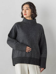 【WEB限定】”ふんわり配色の”もっちりハイネックニット