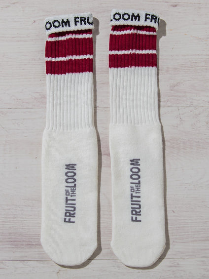 【FRUIT OF THE LOOM 】4足SETラインハイソックス
