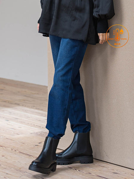 【WEB限定】”楽暖”あったか裏起毛スキニーデニム≪洗濯機で洗える≫