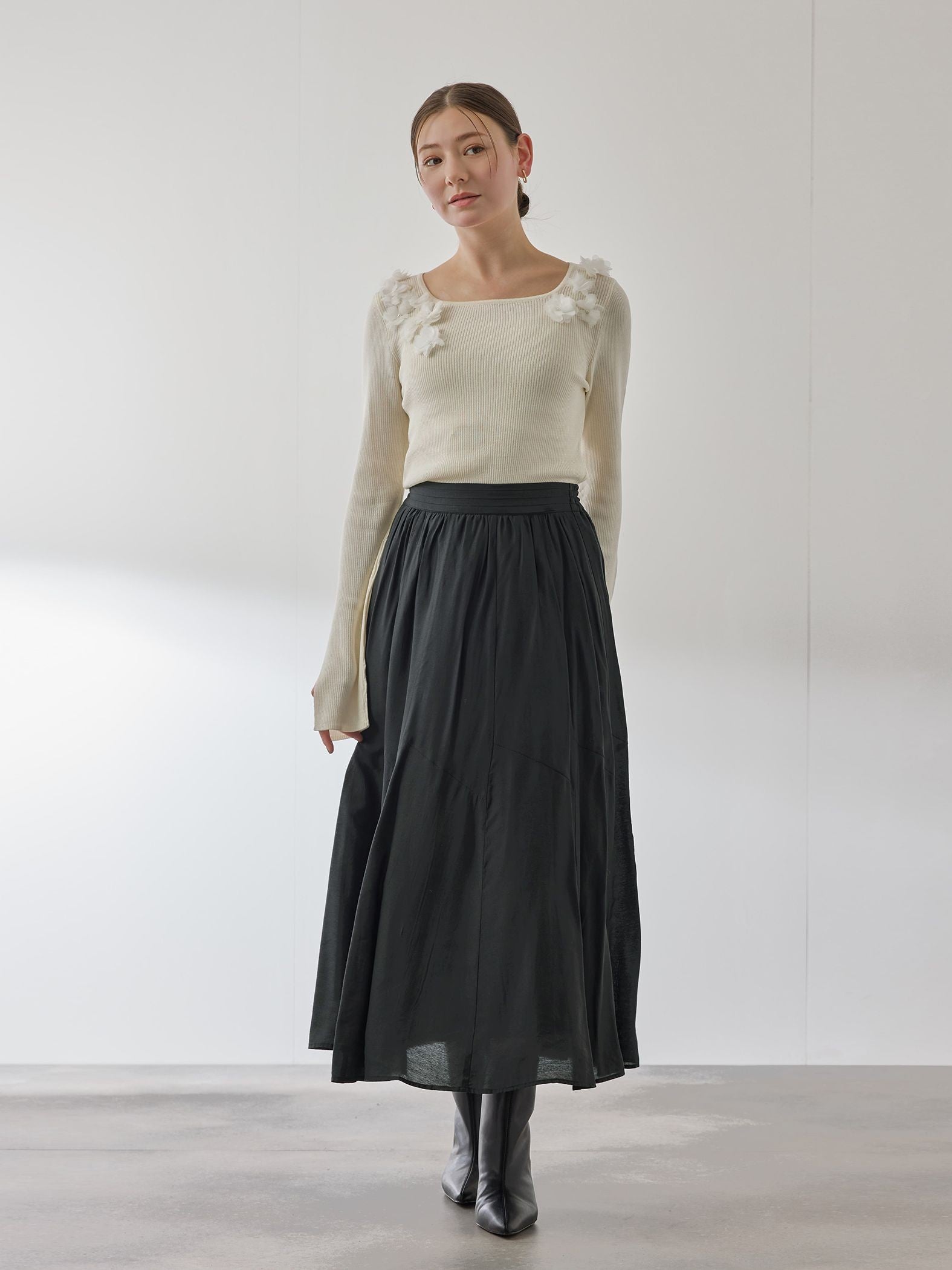 シルキーローンウエストプリーツスカート≪手洗い可能≫