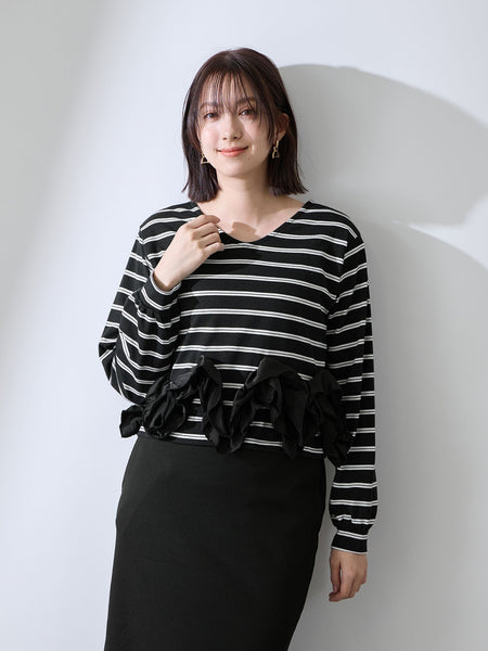 ラッフルヘムクロプトプルオーバー