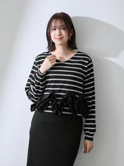 ラッフルヘムクロプトプルオーバー