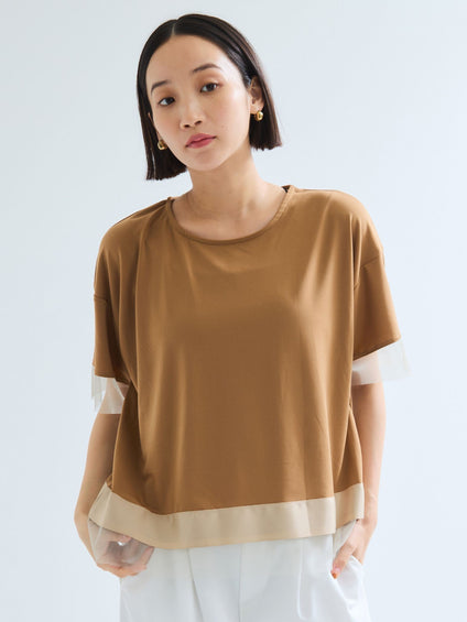 グログラン*チュールキリカエカットソー≪手洗い可能≫