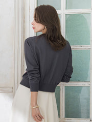 ボタニカルモチーフ刺繍カーディガン