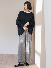 【WEB限定/大きいサイズ】”ウエストゴムで快適”ワイドパンツ≪洗濯機で洗える≫