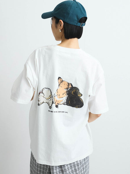【POWER OF THE PEOPLE】イヌネコプリントTシャツ≪洗濯機で洗える≫