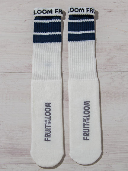 【FRUIT OF THE LOOM 】4足SETラインハイソックス