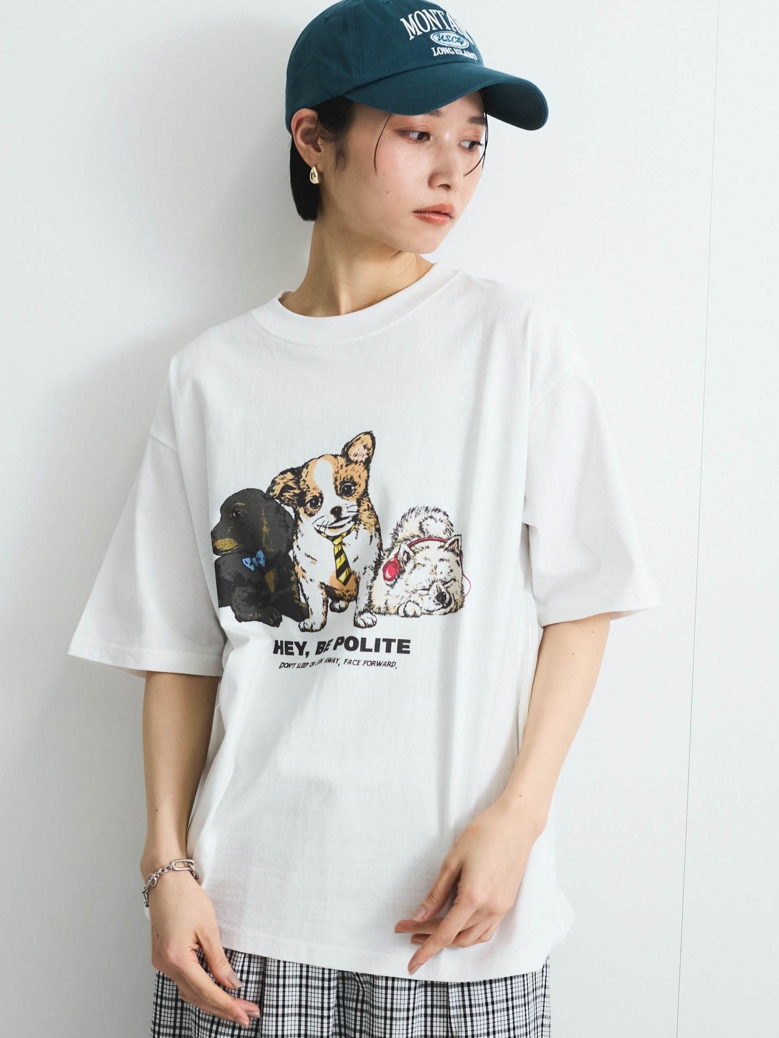 【POWER OF THE PEOPLE】イヌネコプリントTシャツ≪洗濯機で洗える≫