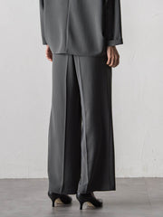 【大きいサイズ】ハイストレッチカルゼワイドパンツ