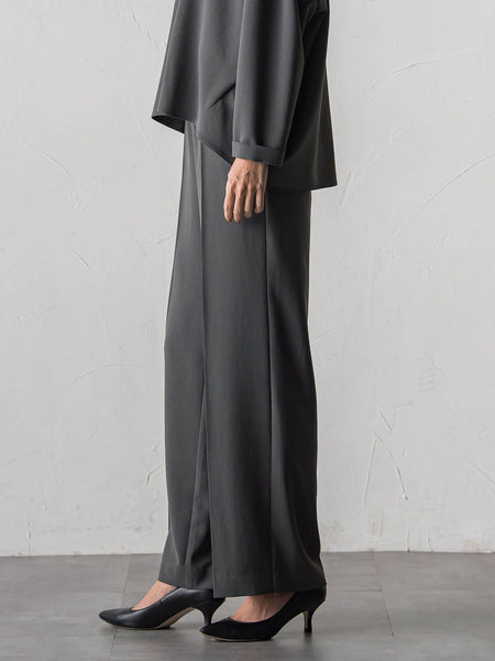 【大きいサイズ】ハイストレッチカルゼワイドパンツ