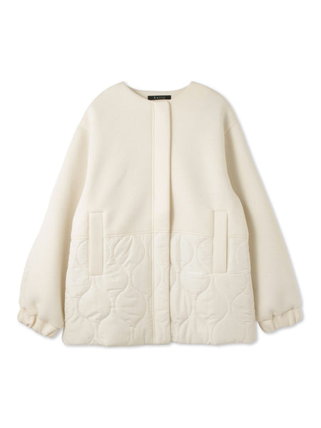 ダンボール中綿切り替えノーカラージャケット≪手洗い可能≫