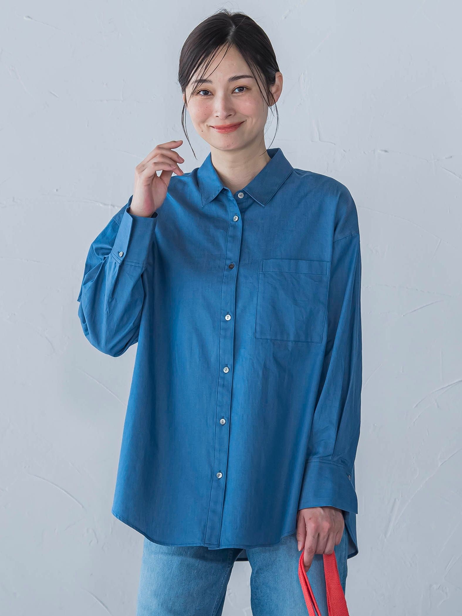【WEB限定】極上ライトデニムシャツ≪洗濯機で洗える≫