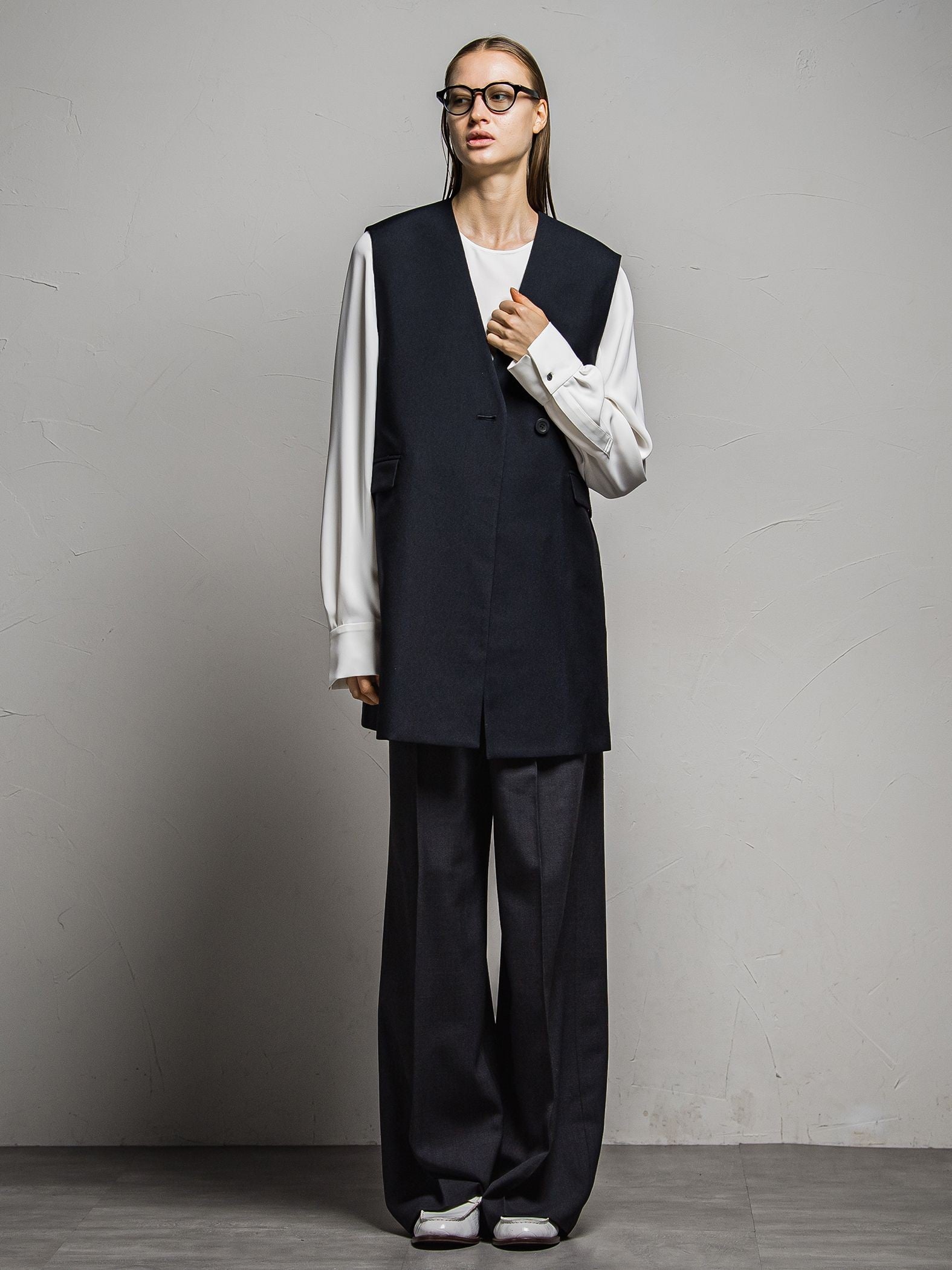 TWギャバジン　スリーブレスコート