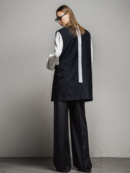 TWギャバジン　スリーブレスコート