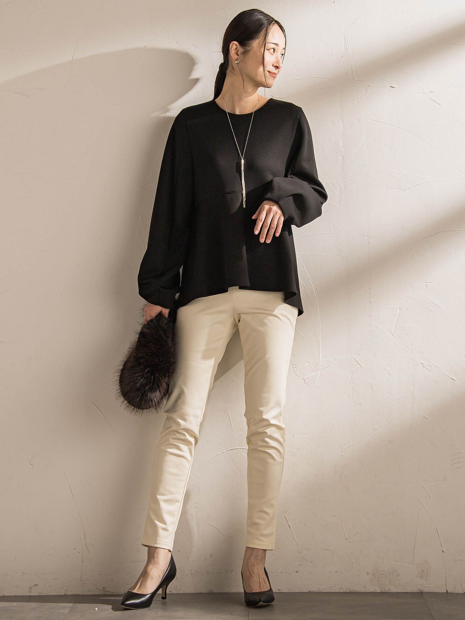 【WEB限定】裏起毛発熱レギンスパンツ≪ストレッチ/洗える≫