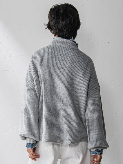 ラメリブボトルネックニット≪手洗い可能≫