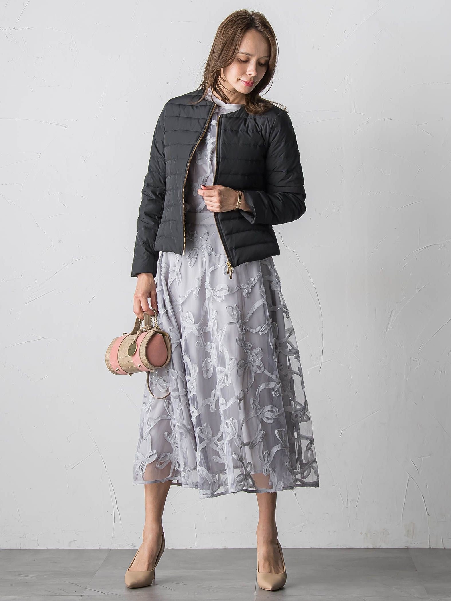 スパンコールテープチュールスカート