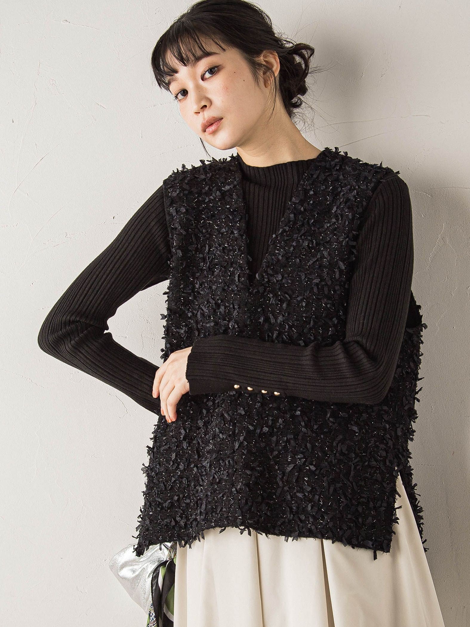 モナコツィードブラウス≪手洗い可能≫