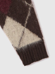 アーガイルVネックニット≪手洗い可能≫