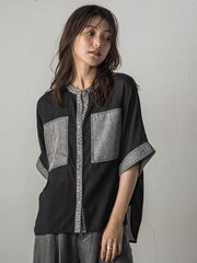 デニムドッキングシアーシャツ