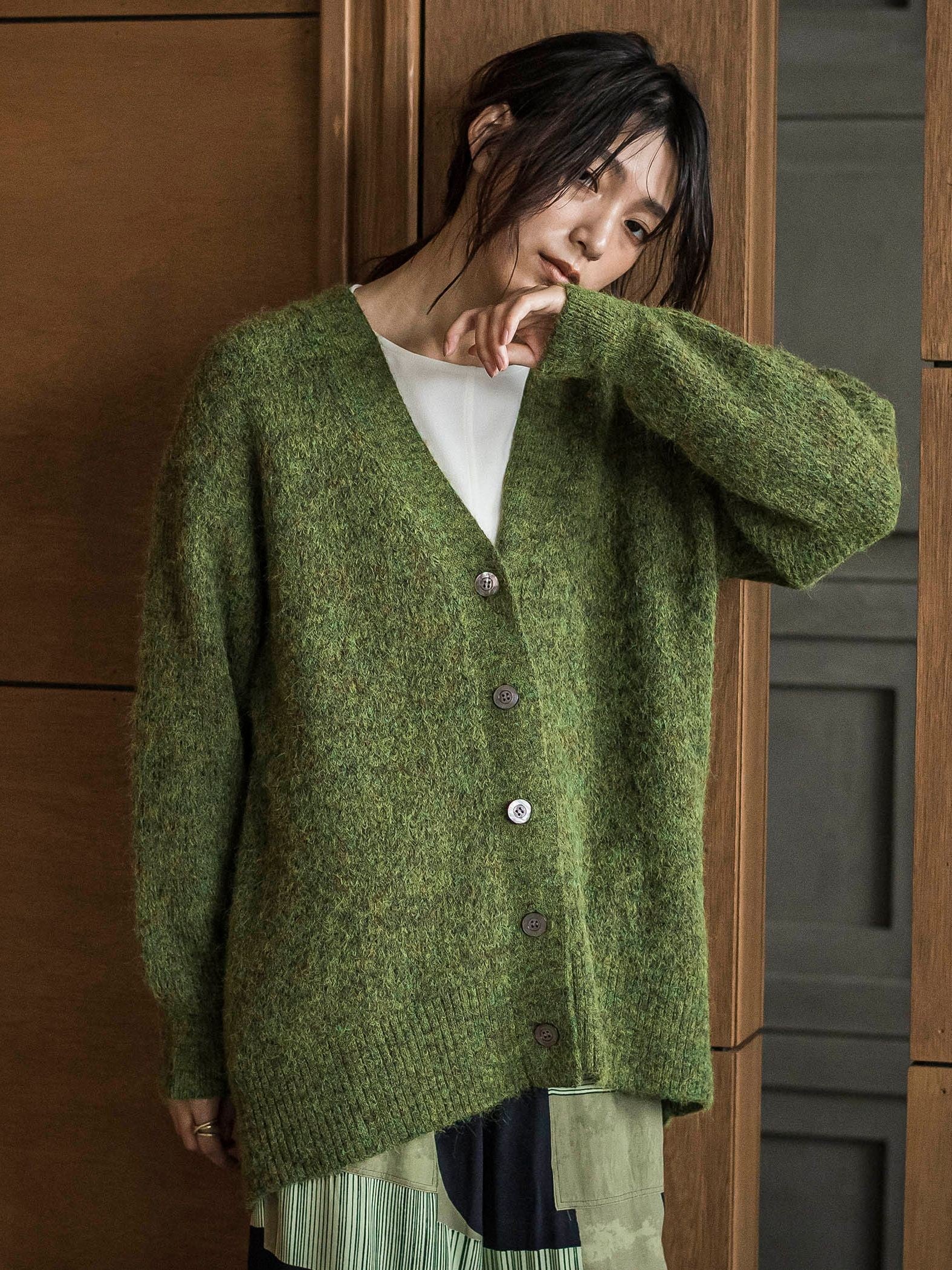 フラッフィーVネックニットカーディガン≪手洗い可能≫