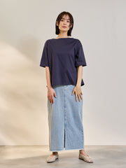 《予約》【連休。涼。軽やかに。】ボートネックT《汗じみ軽減 / 接触冷感》