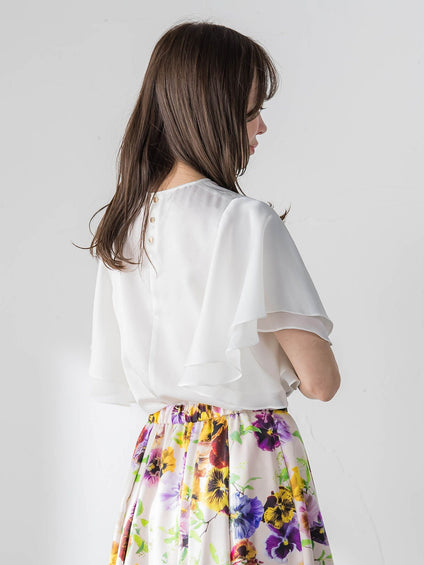 ラッフルスリーブブラウス