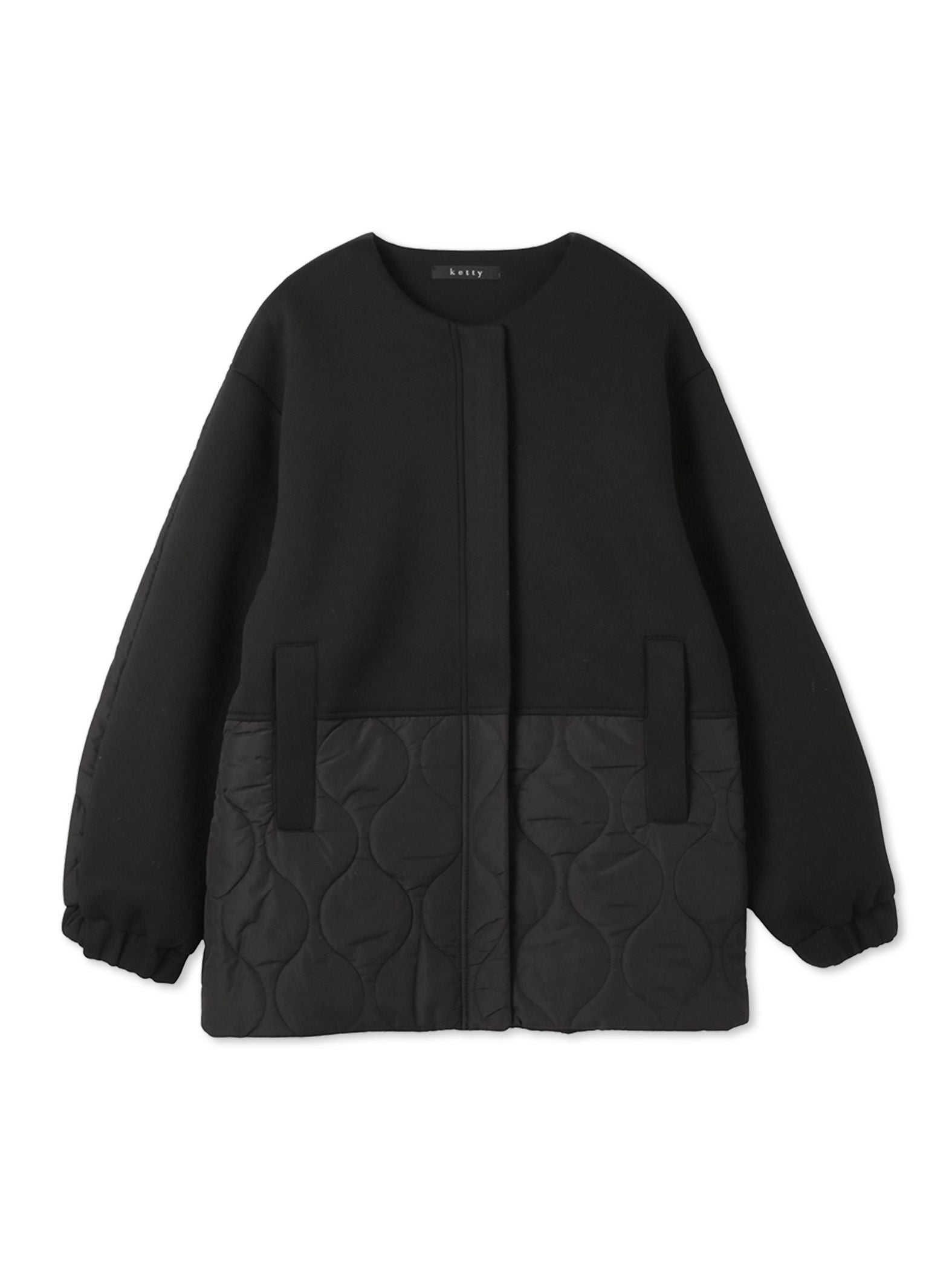 ダンボール中綿切り替えノーカラージャケット≪手洗い可能≫