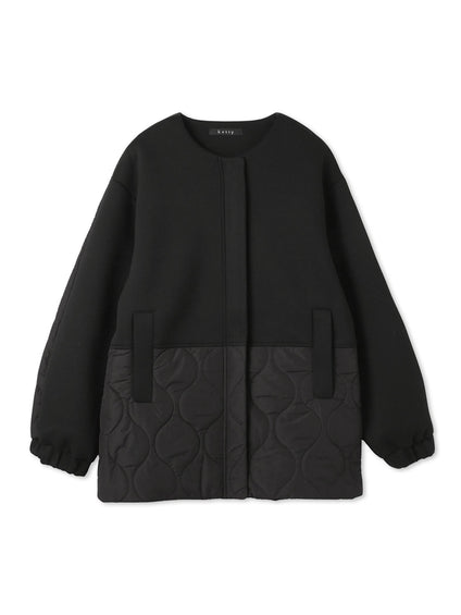 ダンボール中綿切り替えノーカラージャケット≪手洗い可能≫