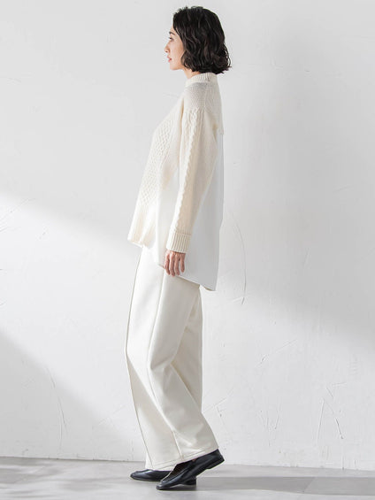 【大きいサイズ】ハミルトンケーブル切り替えニット