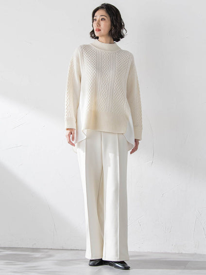 【大きいサイズ】ハミルトンケーブル切り替えニット