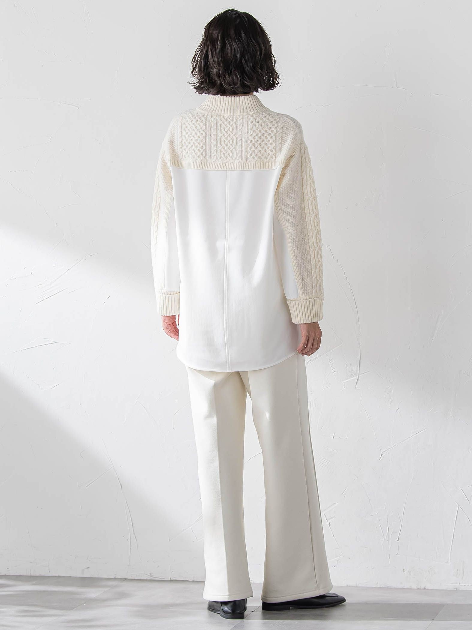 【大きいサイズ】ハミルトンケーブル切り替えニット