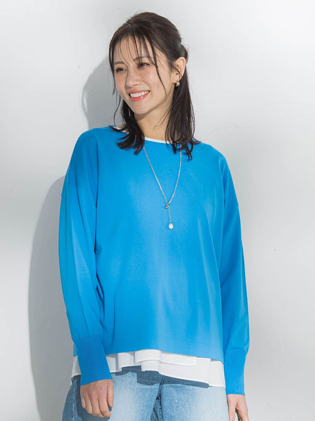 布帛切替カットソー