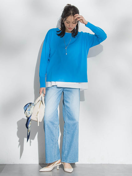 布帛切替カットソー