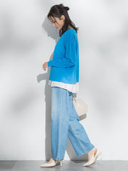 布帛切替カットソー