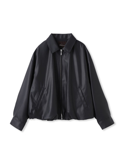レザーライクブルゾン≪洗濯機で洗える≫