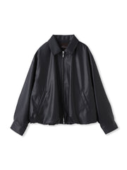 レザーライクブルゾン≪洗濯機で洗える≫