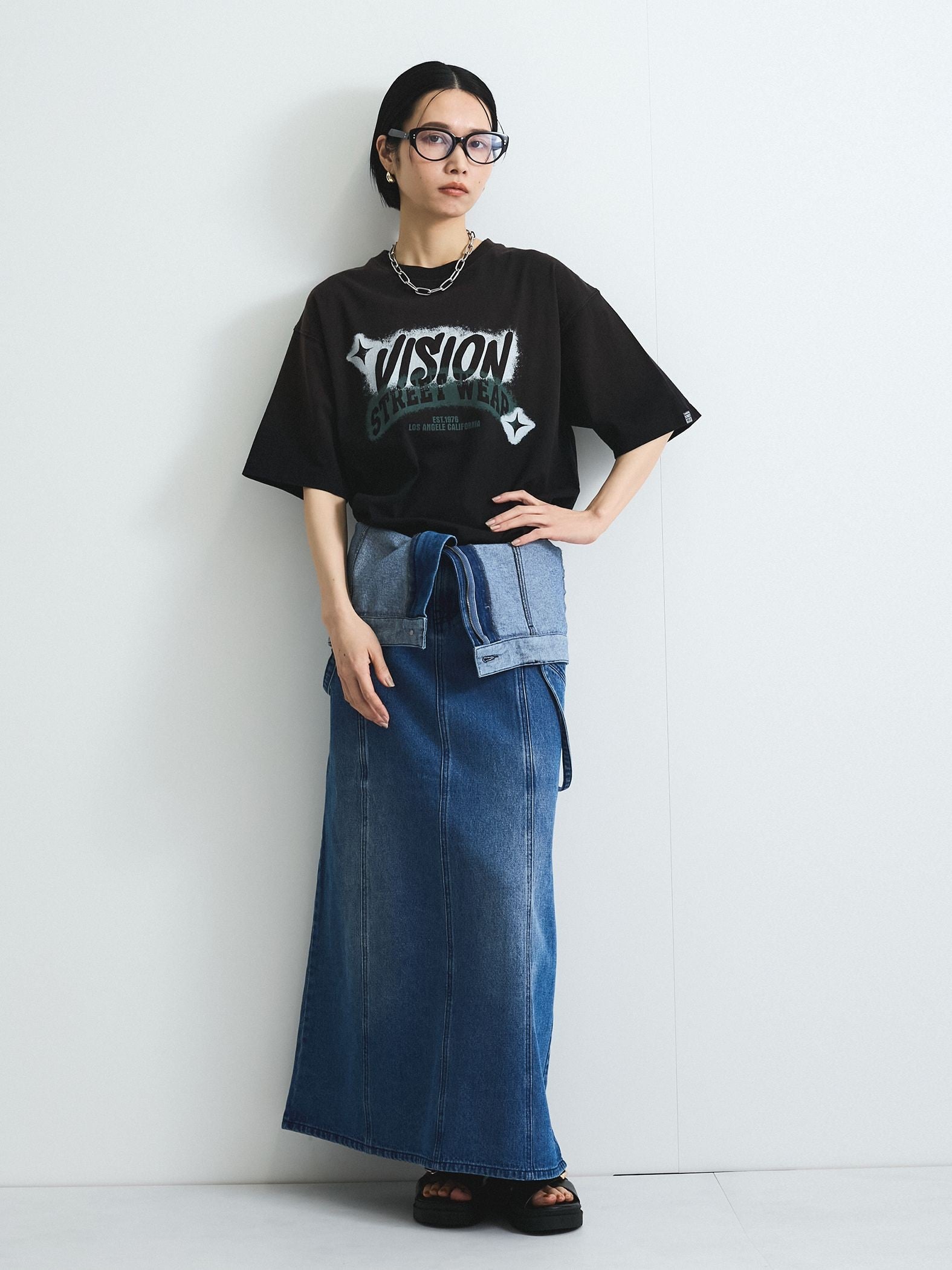 ライトオンスデニムサロペットスカート≪手洗い可能≫
