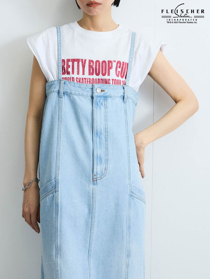 ライトオンスデニムサロペットスカート≪手洗い可能≫