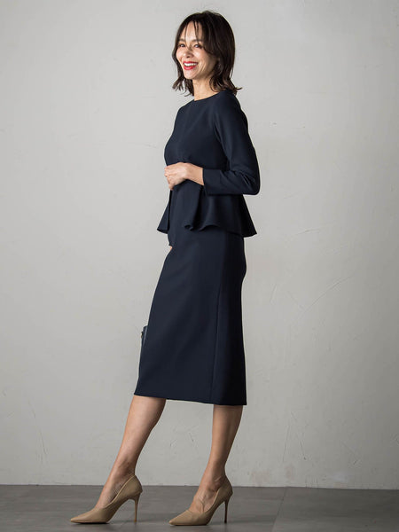 大人気新品 ダブルクロスペプラムワンピース | Viaggio Blu（ビアッジョ トップス