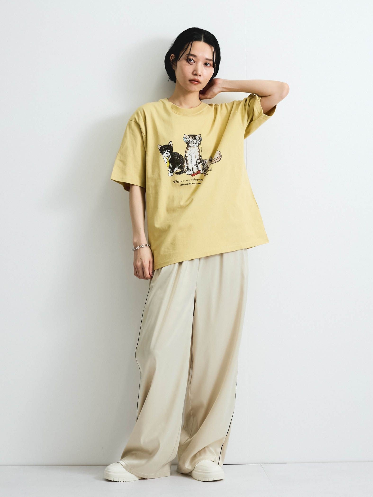 【POWER OF THE PEOPLE】イヌネコプリントTシャツ≪洗濯機で洗える≫