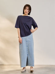 《予約》【連休。涼。軽やかに。】ボートネックT《汗じみ軽減 / 接触冷感》