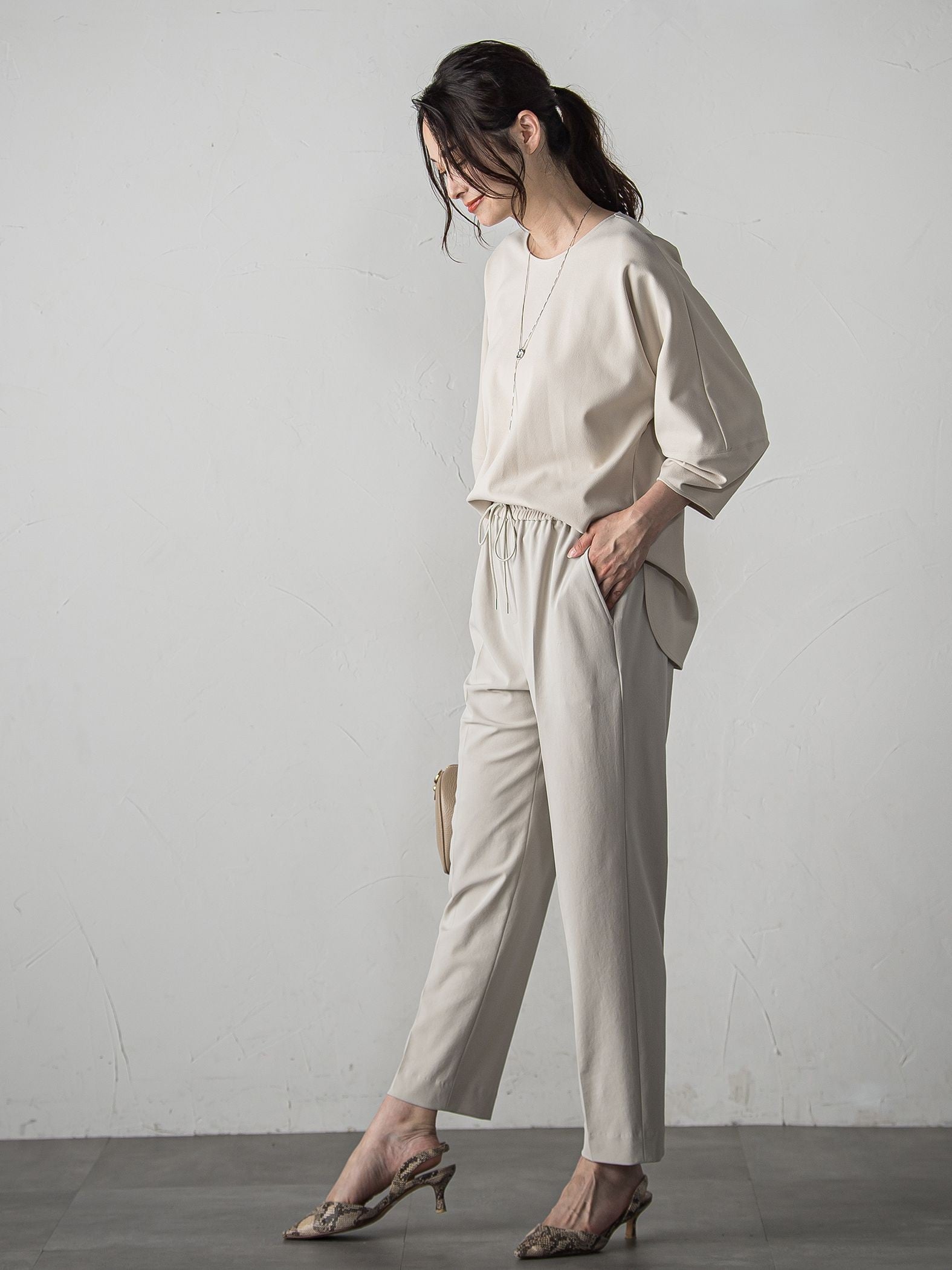 【追加生産】【WEB限定】Active Beautyテーパードパンツ≪13号・15号あり/洗濯機で洗える≫