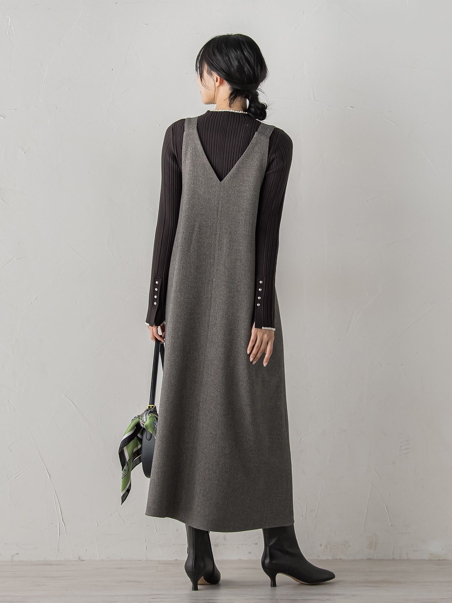 両面ピーチ起毛ジャンスカ≪洗濯機で洗える≫