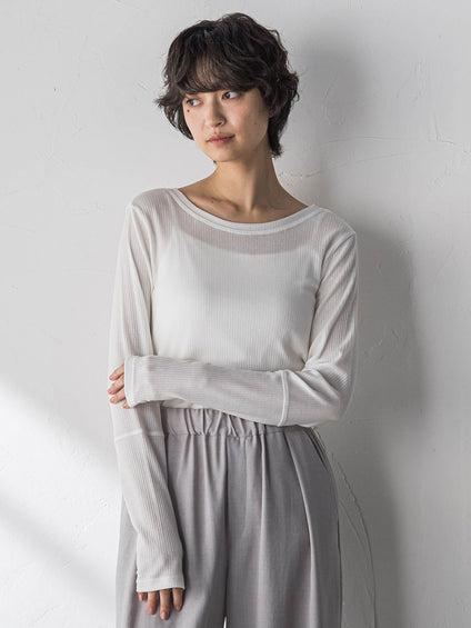 ”肌が喜ぶ”前後2WAYクルーネックロンT≪手洗い可能≫