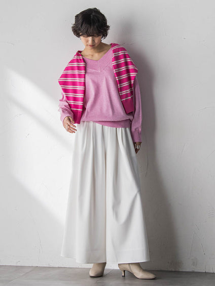 LEVITA Vネックドルマンニットプルオーバー