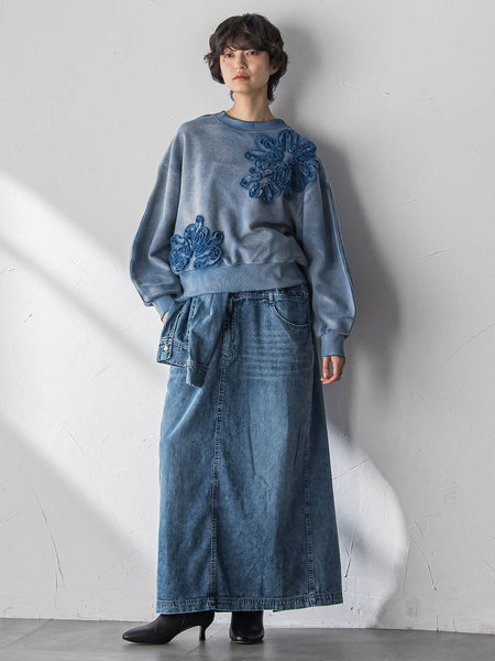 フラワーモチーフプルオーバー≪洗濯機で洗える≫