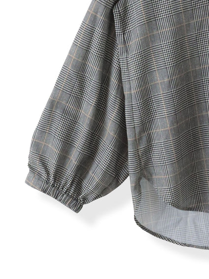 ジョーゼットチェックブラウス≪洗濯機で洗える≫