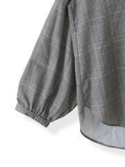 ジョーゼットチェックブラウス≪洗濯機で洗える≫